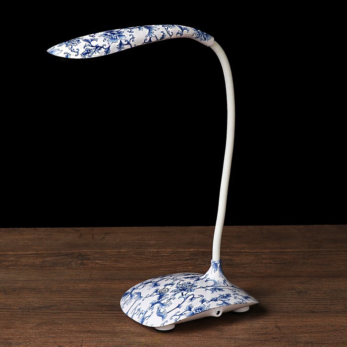 Лампа настольная сенсорная "Узорная" АКБ USB 16LED 5вт 12,5х10,5х42,5