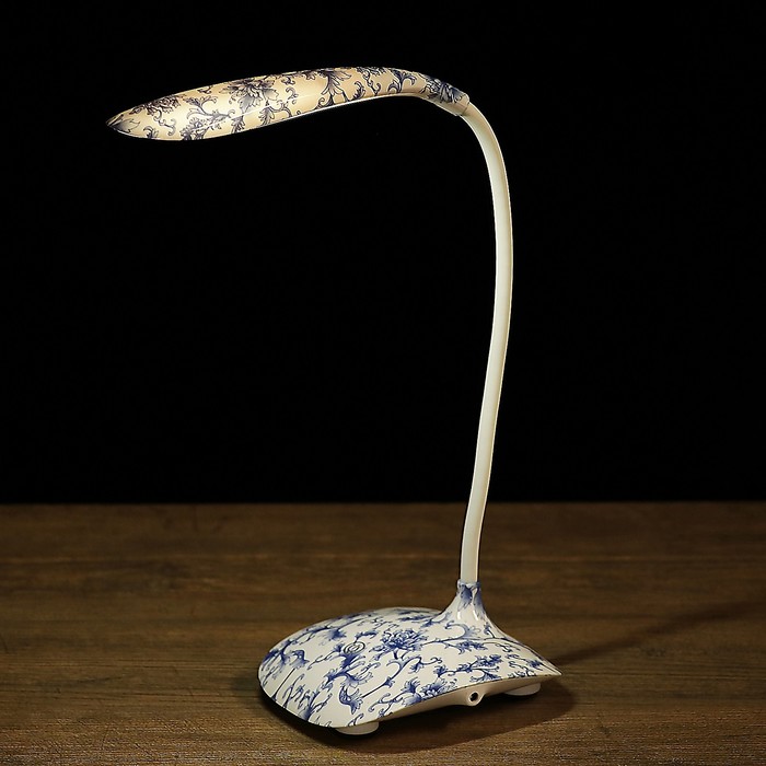 Лампа настольная сенсорная "Узорная" АКБ USB 16LED 5вт 12,5х10,5х42,5