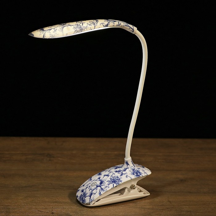 Лампа сенсорная "Узорная прищепка" АКБ USB 16LED 5вт 5,7х11,8х43,5