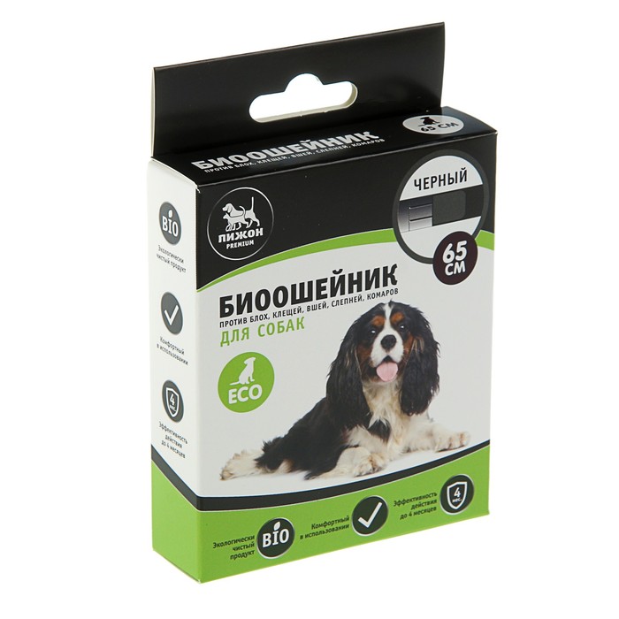 Биоошейник антипаразитарный Пижон Premium для собак, чёрный, 65 см