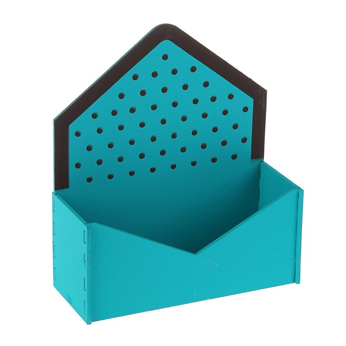 Кашпо флористическое "Конверт", с горошком, бирюзовый-коричневый, 18 х 6,6 х 20,5 см