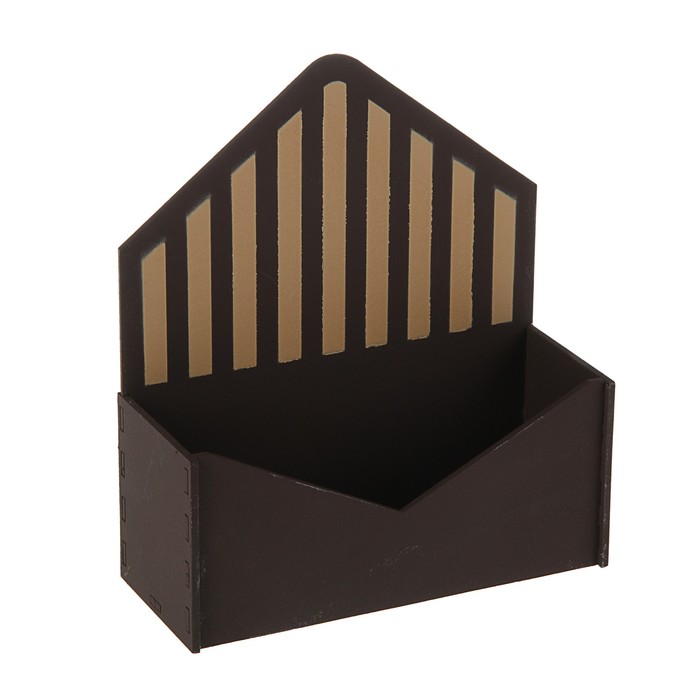 Кашпо флористическое "Конверт", с полоской, коричневый-бежевый, 18 х 6,6 х 20,5 см