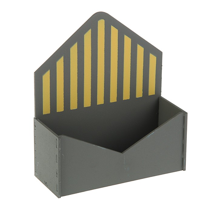 Кашпо флористическое "Конверт", с полоской, серый-жёлтый, 18 х 6,6 х 20,5 см