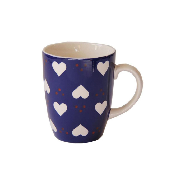 Кружка "Сердца" 300 мл, тёмно-синяя