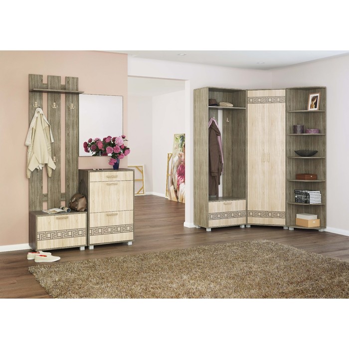 Обувнциа Саквояж, 600х405х950, Дуб сонома темный/Дуб сонома светлый