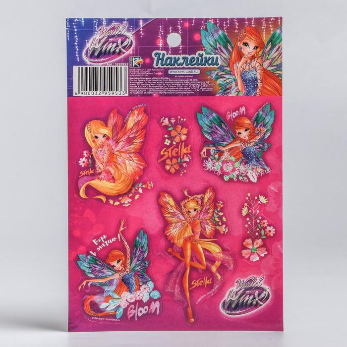 Наклейки бумажные "Блум и Стелла", феи ВИНКС, 11х16 см