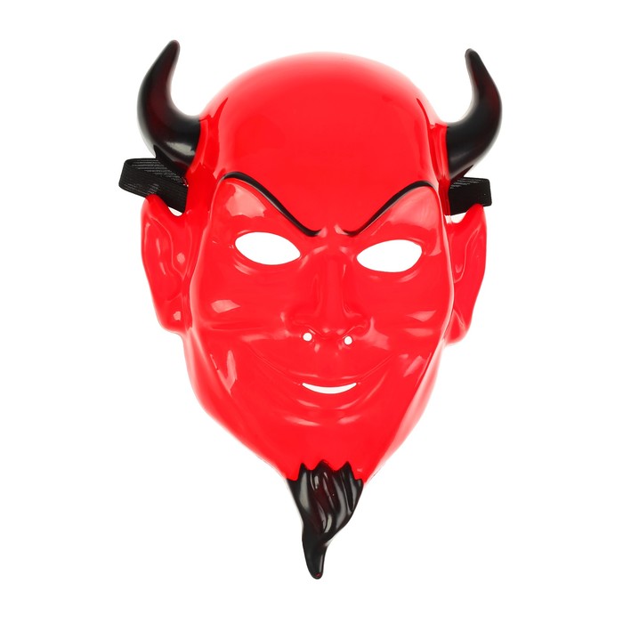 Карнавальная маска "Черт", цвет оранжевый