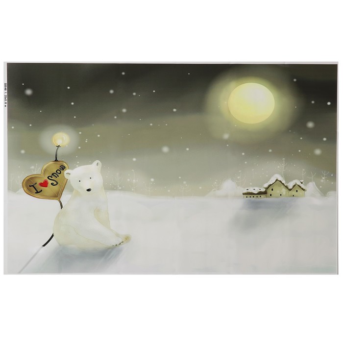 Фотофон винил "Белый мишка" 80х125 см