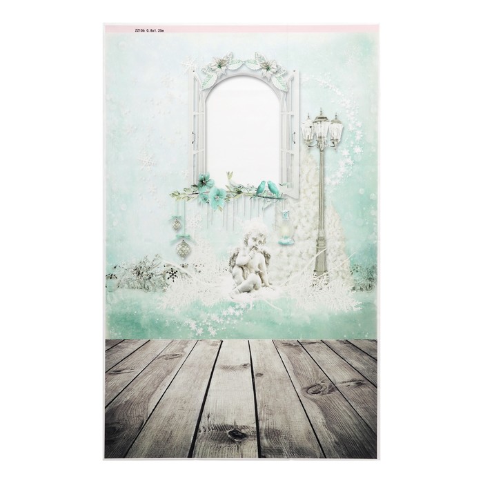 Фотофон винил "Ангел и доски" стена+пол 125х80 см