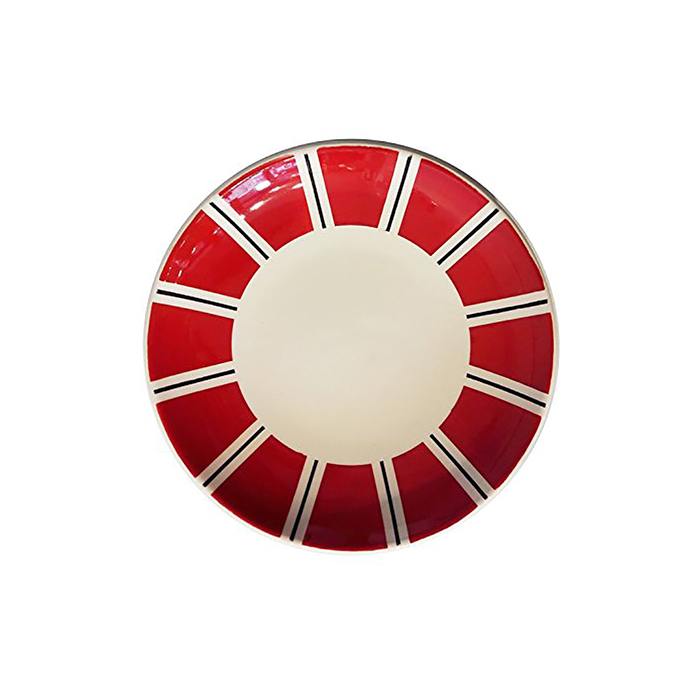 Десертная тарелка "Полосы" 22 см, красная