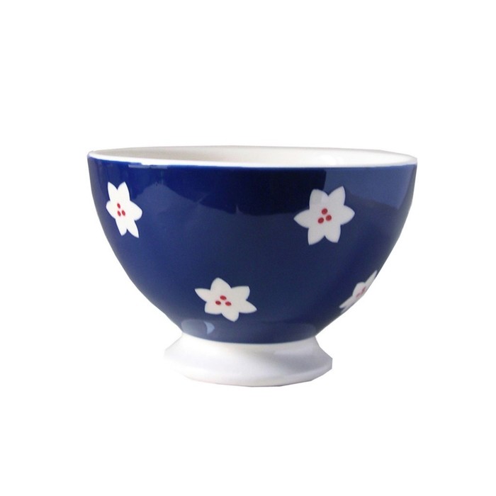 Пиала "Цветы" 500 мл, 14,5 см, тёмно-синяя