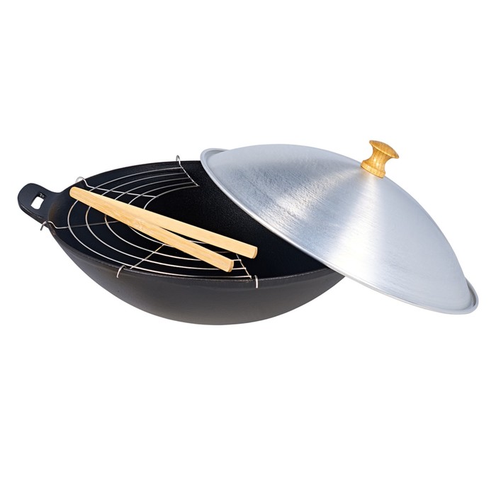 Сковорода вок с алюминиевой крышкой 36 см