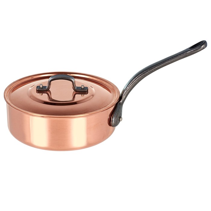 Сотейник с крышкой 16 см, медный