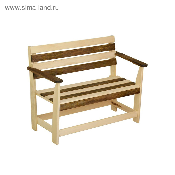 

Скамейка с подлокотником "Зебра", нераскладная, наличник, 100х55х90см