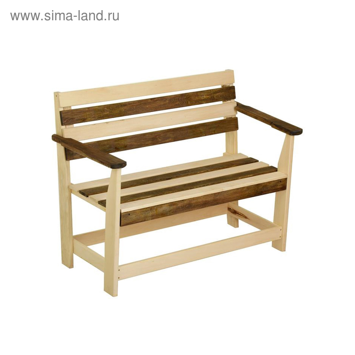 

Скамейка с подлокотником "Зебра", нераскладная, наличник, 140х55х90см
