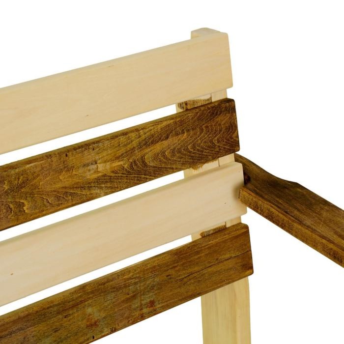 Скамейка с подлокотником "Зебра", нераскладная, наличник, 140х55х90см