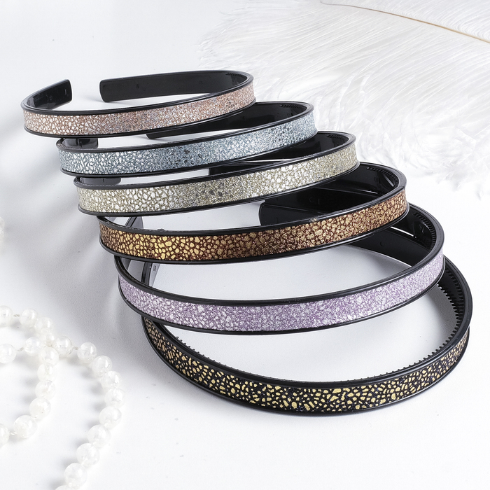 Ободок для волос "Окантовка" 0,9 см принт, микс