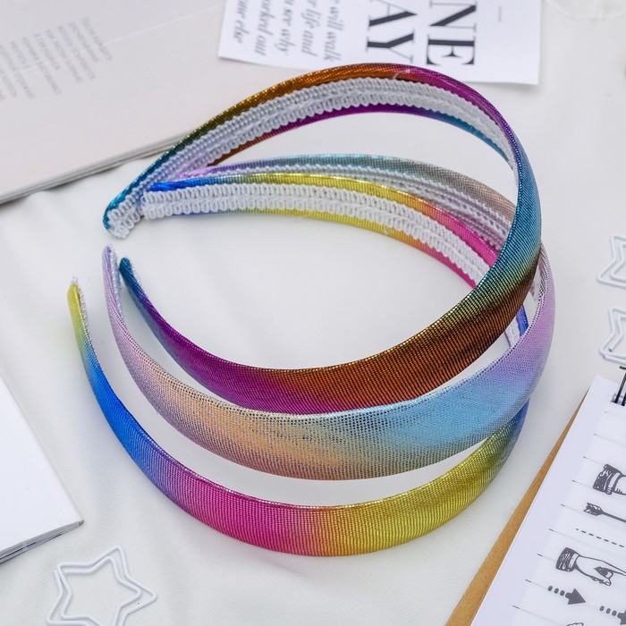 Ободок для волос "Космея" 2,5 см разноцветный, микс