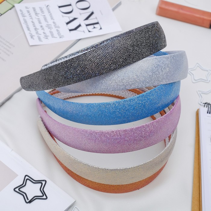 Ободок для волос "Космея" 2,5 см блеск, микс