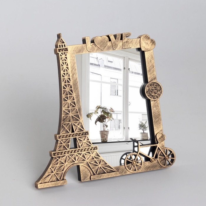 Зеркало интерьерное, зеркальная поверхность 8,5 × 13,5 см, цвет «состаренное золото»