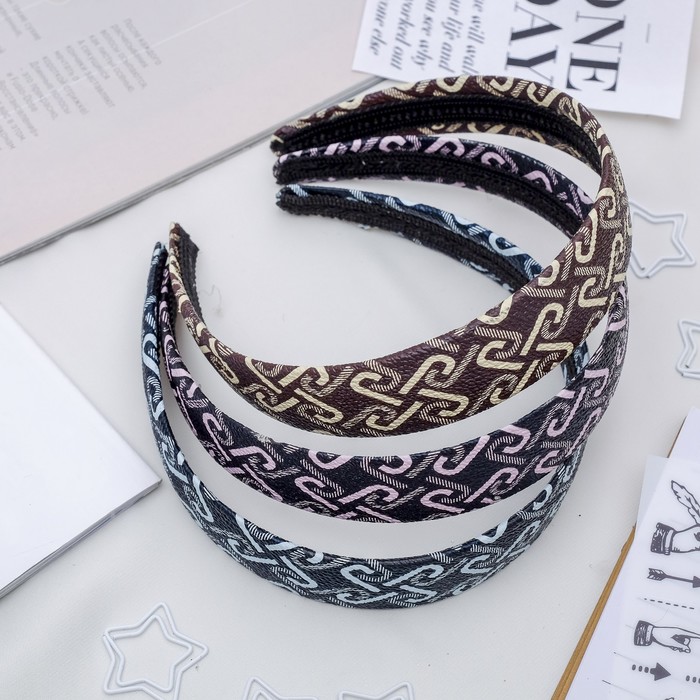 Ободок для волос "Ребус" 2,8 см микс