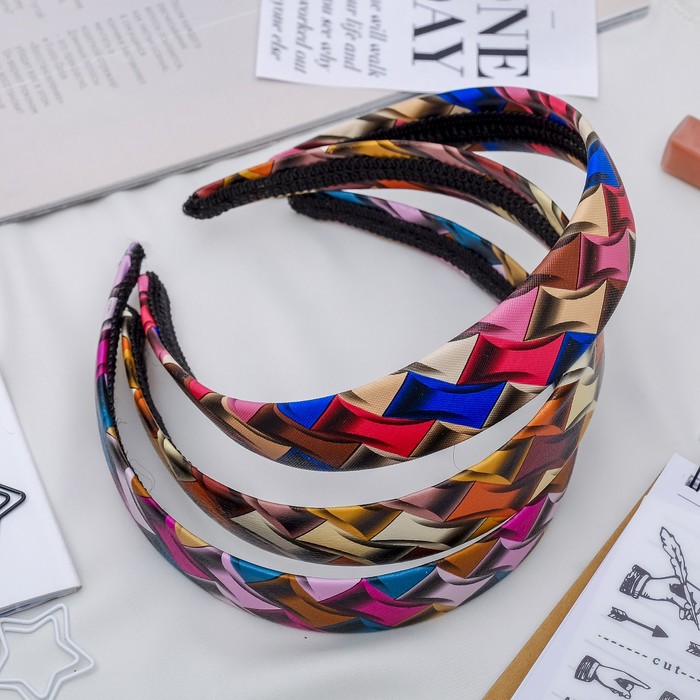 Ободок для волос "Геометрия" 2,8 см микс