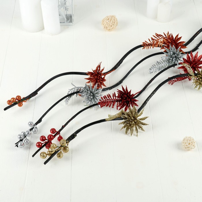 Декор тинги "Папоротник и шарики" (цена за шт) фасовка 5шт, 150 см