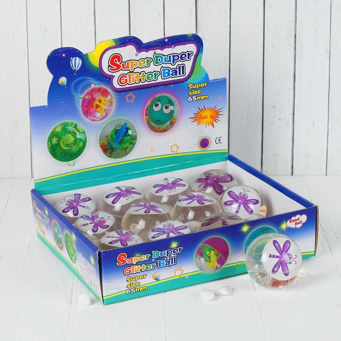 Мяч световой "Стрекоза" с водой 6,5 см, цвета МИКС