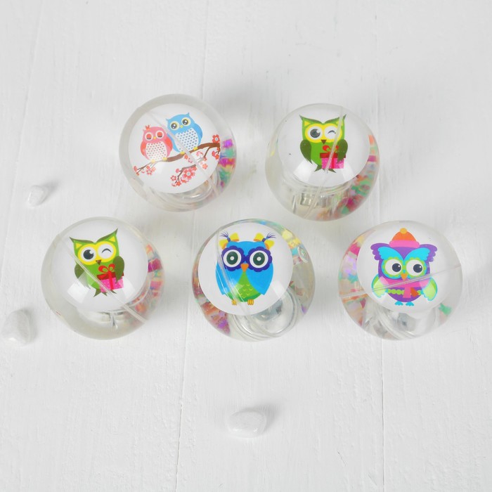 Мяч световой "Совы" с водой 6,5 см, цвета МИКС