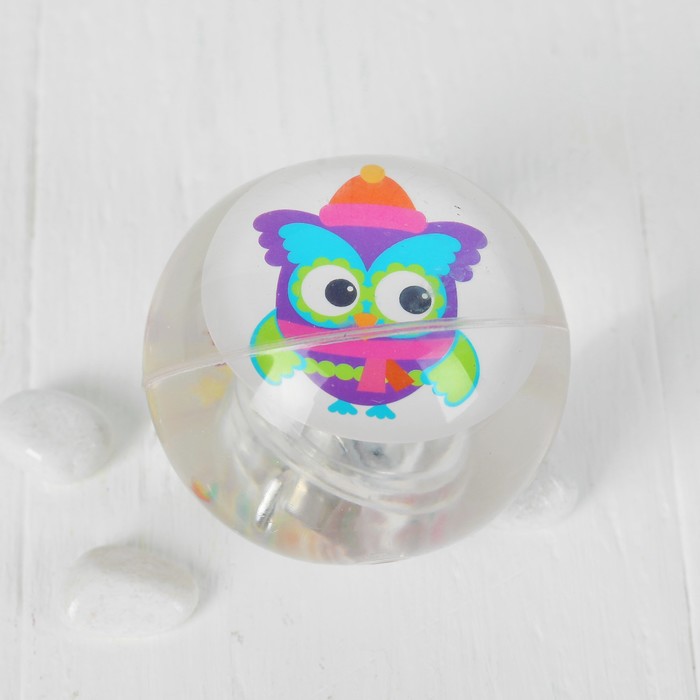 Мяч световой "Совы" с водой 6,5 см, цвета МИКС