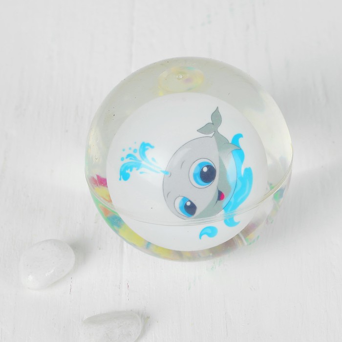 Мяч световой "Дельфин" с водой 6,5 см, цвета МИКС