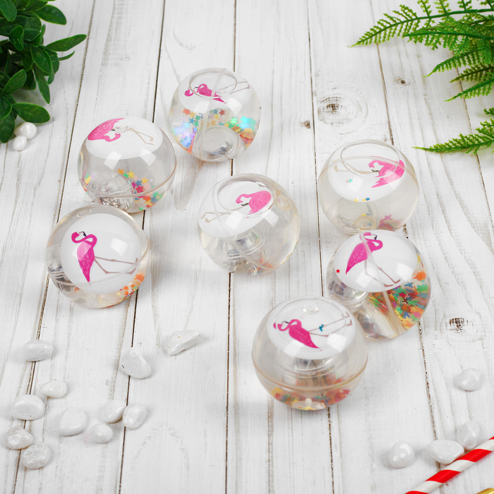 Мяч световой "Фламинго" с водой 6,5 см