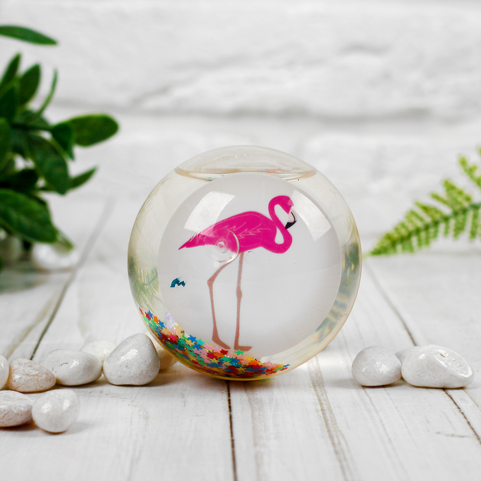 Мяч световой "Фламинго" с водой 6,5 см