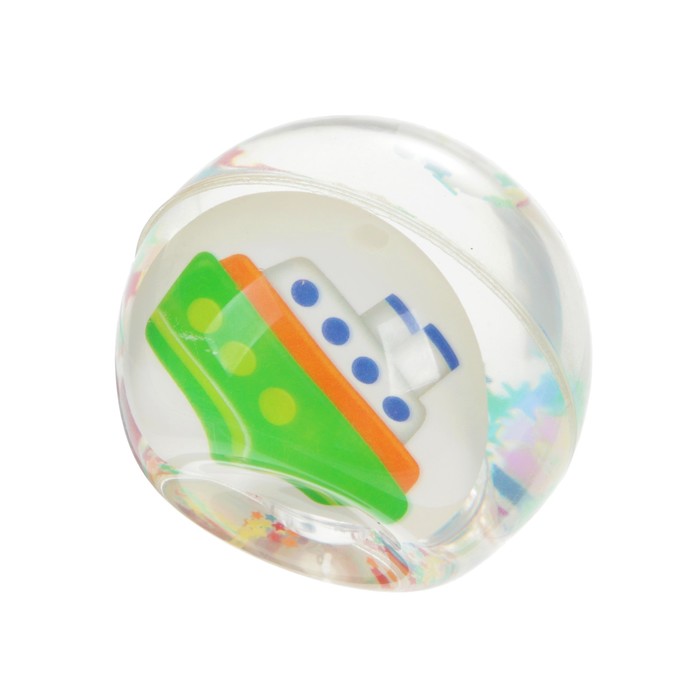 Мяч световой "Кораблик" с водой 6,5 см, цвета МИКС