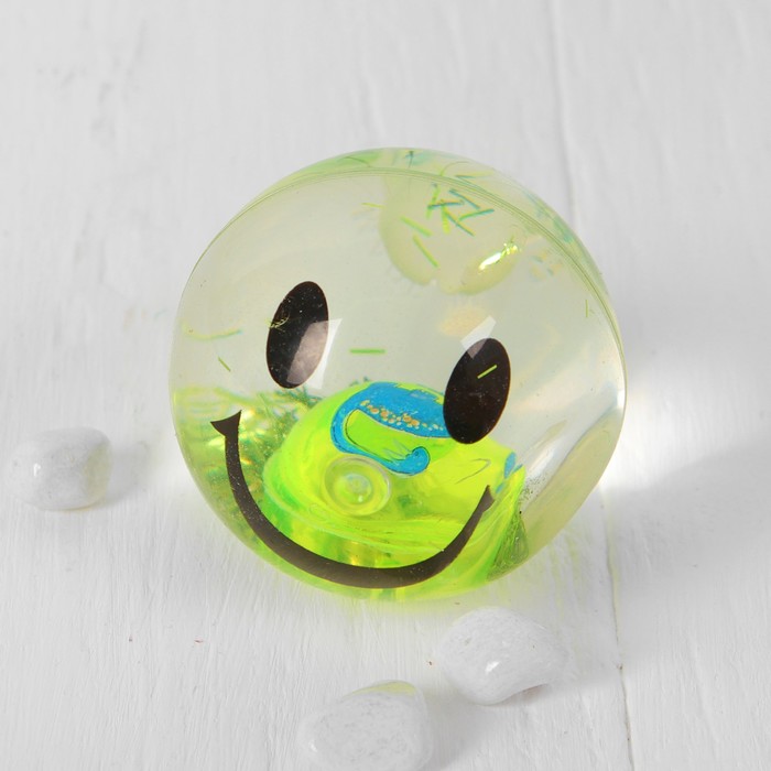 Мяч световой "Смайл" с водой 6,5 см, цвета МИКС
