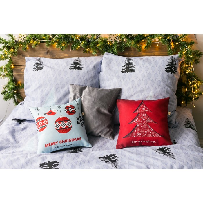 Наволочка Ель 38х38 см, саржа, 240г/м, пэ100%