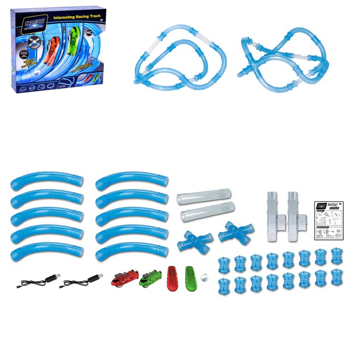 Автотрек в трубе Speed Pipes, 2 машины + шар, радиоуправление
