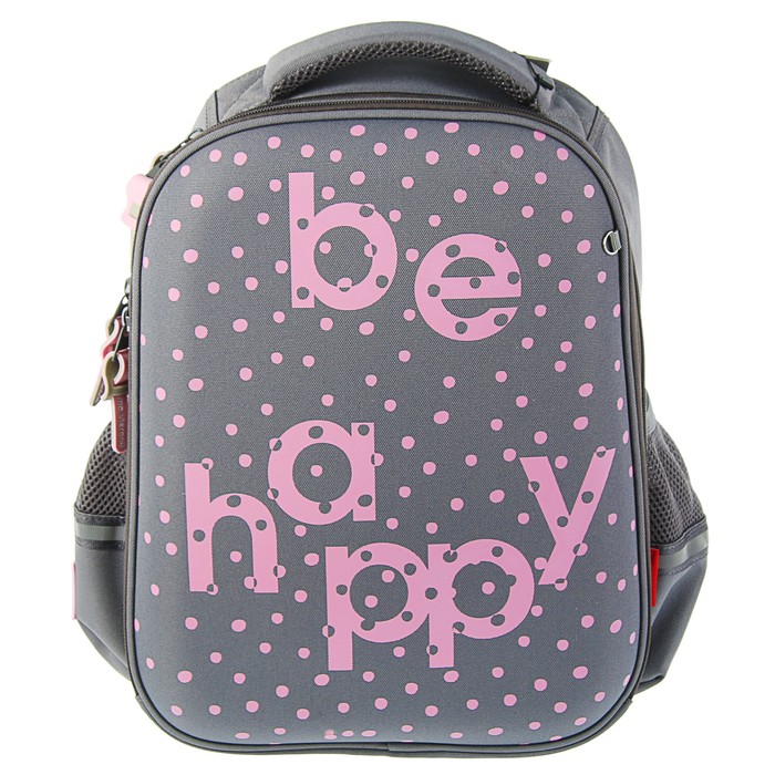 Рюкзак каркасный Bruno Visconti 38*30*20 дев. "Be happy", серый