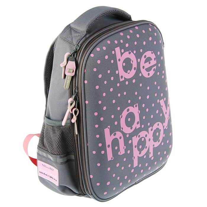 Рюкзак каркасный Bruno Visconti 38*30*20 дев. "Be happy", серый