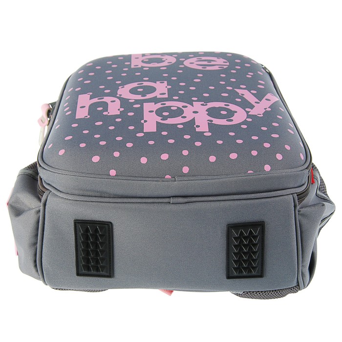 Рюкзак каркасный Bruno Visconti 38*30*20 дев. "Be happy", серый