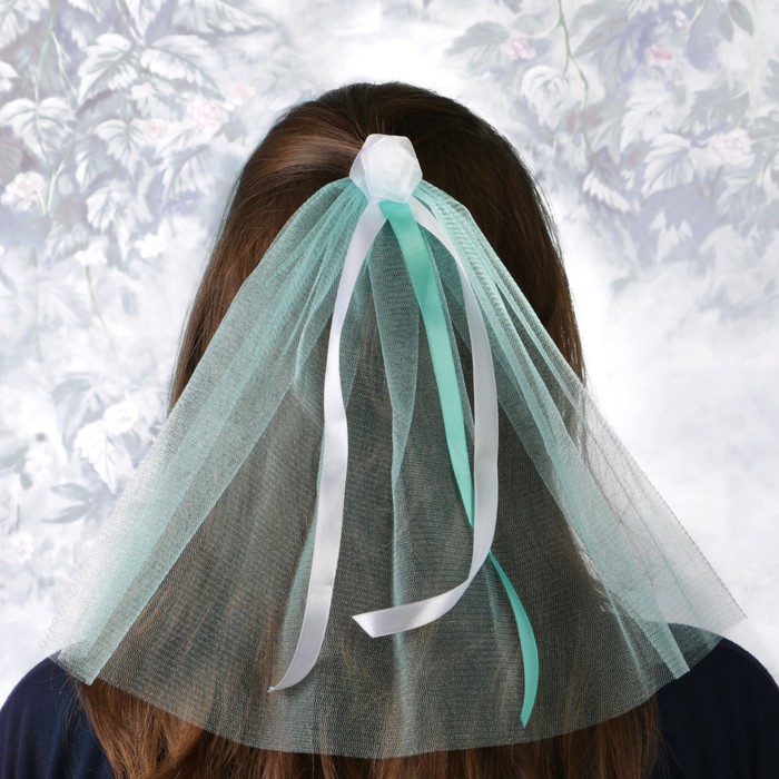 Фата на девичник "Цветок", мятная