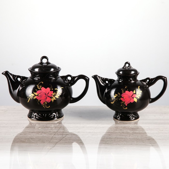 Набор чайный 2 предмета "Карачун" хохлома, 2 предмета, 2/1,4 л