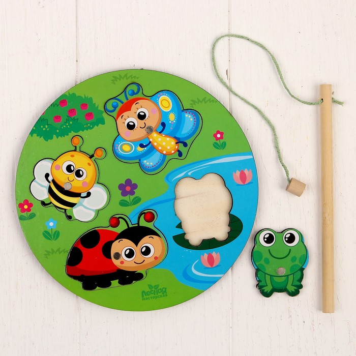 Игрушка-рыбалка "Полянка" (удочка+ 4 элемента)