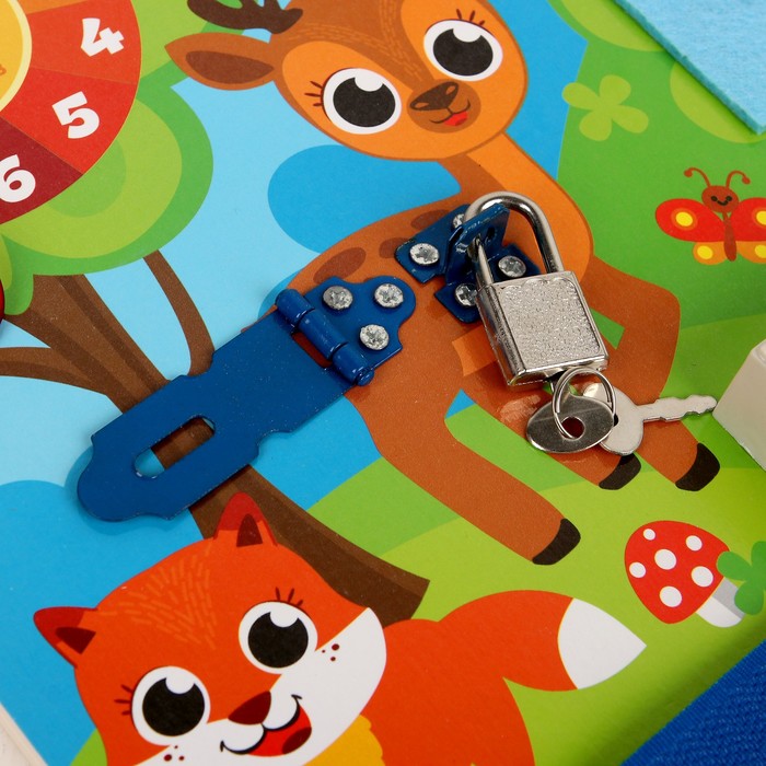 Бизиборд "Лесные зверята", 25 х 25 см