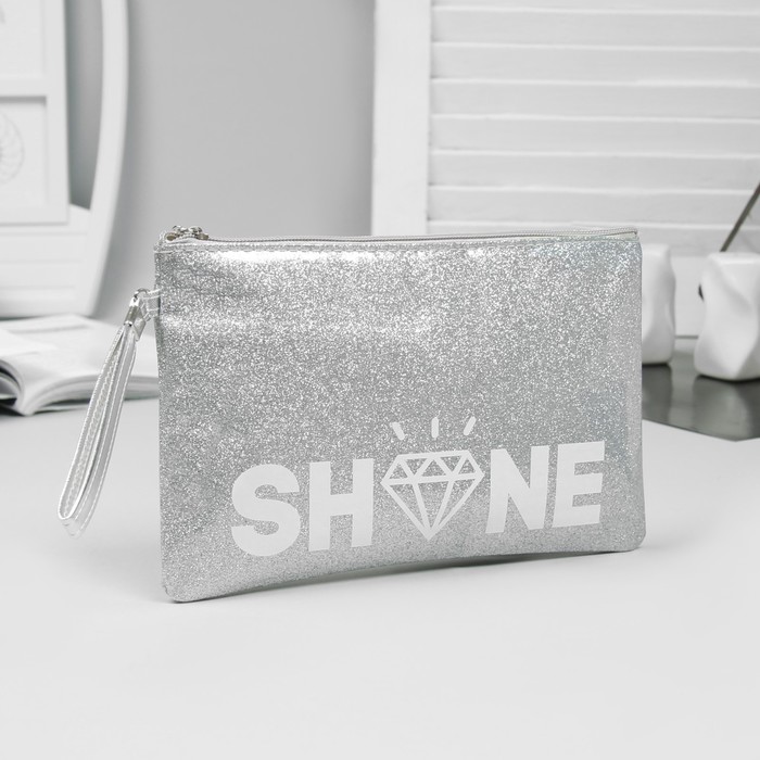 Клатч "SHINE", цвет серебристый