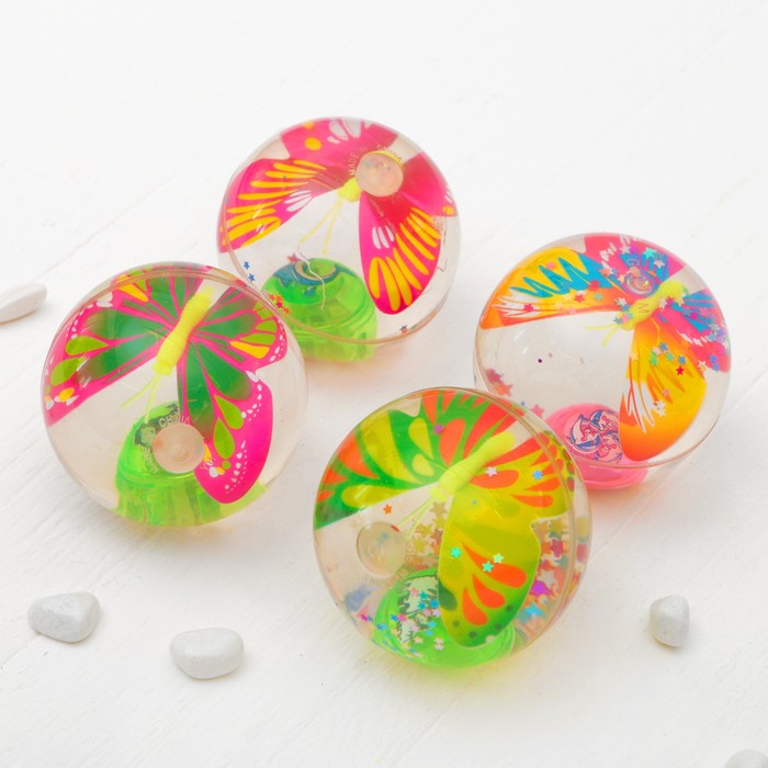 Мяч световой "Бабочка" с водой 7,5 см, виды МИКС