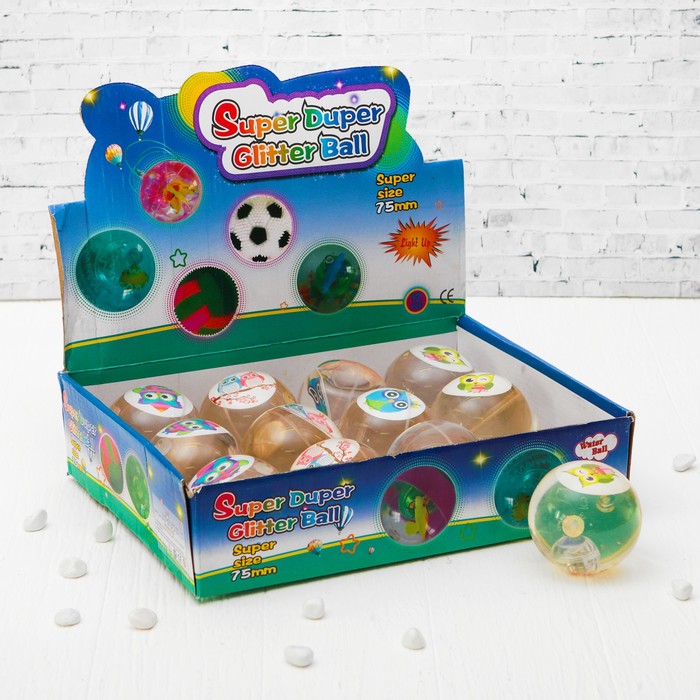 Мяч световой "Совы" с водой 7,5 см, цвета МИКС