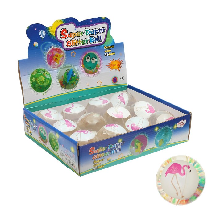 Мяч световой "Фламинго" с водой 7,5 см