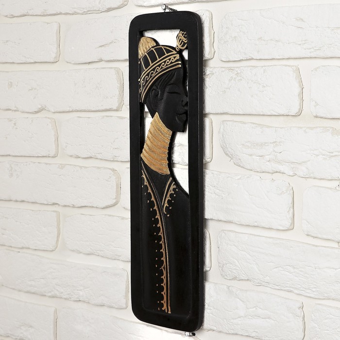 Панно дерево "Нежная девушка" 40х12х1 см