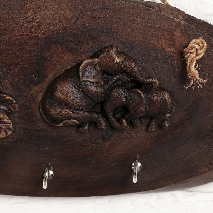 Ключница дерево "Слоники" 30х11,5х2,5 см